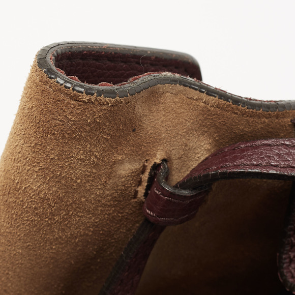 BURBERRY Burgundy House Check Canvas and Leather Macken Crossbody Bag - Picture 6 of 8